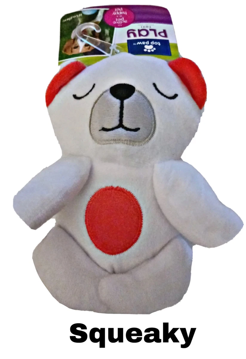 Small Squeaky Plush Dog Toy White