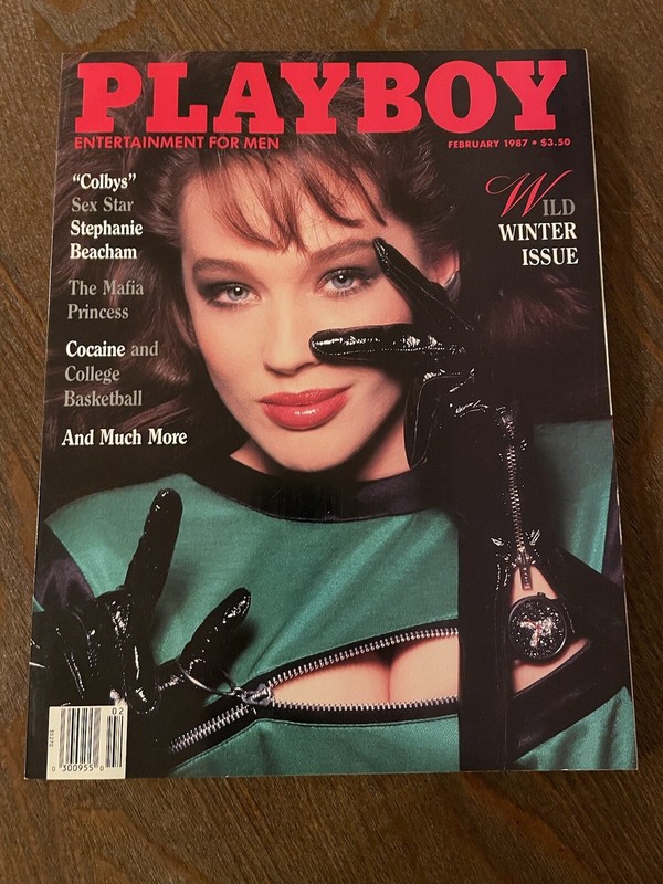 February, 1987 Playboy…Mickey Rourke Interview.  Stephanie Beacham Pictorial.