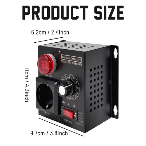 Drehzahlregler Wechselstrom SCR Spannungsregler AC 230V 9A 4000W Leistungsregler - Bild 5 von 16