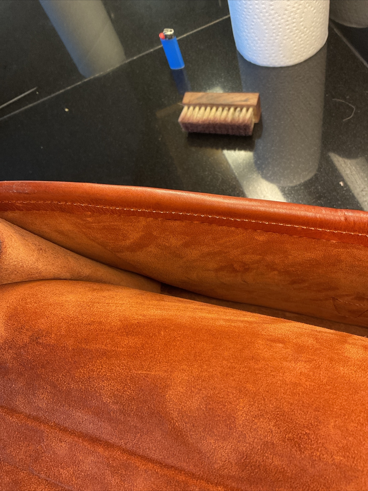 Brown Leather documents bag briefcase doctors bag - image 4