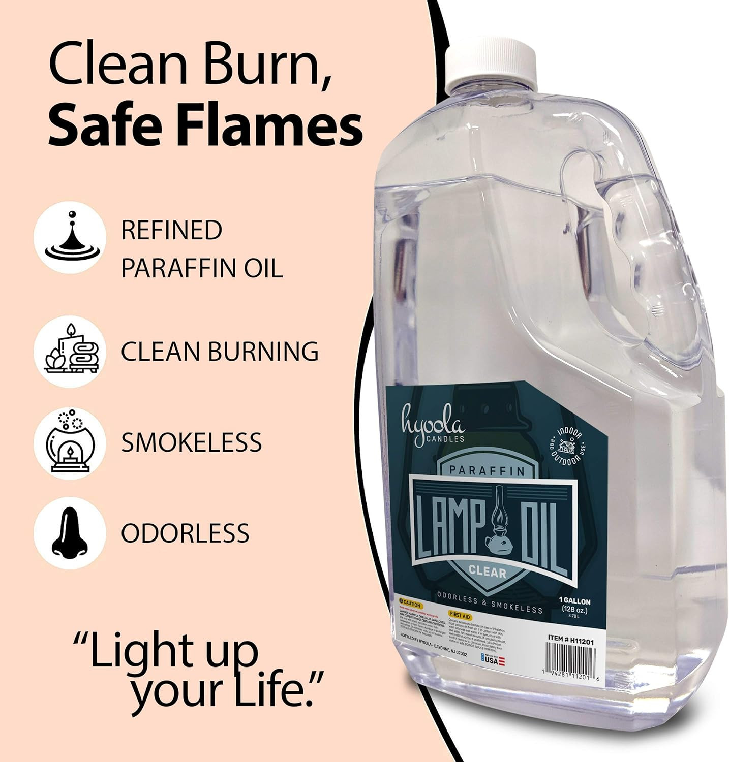 Hyoola Liquid Paraffin Lamp Oil Clear Smokeless, Odorless, Ultra