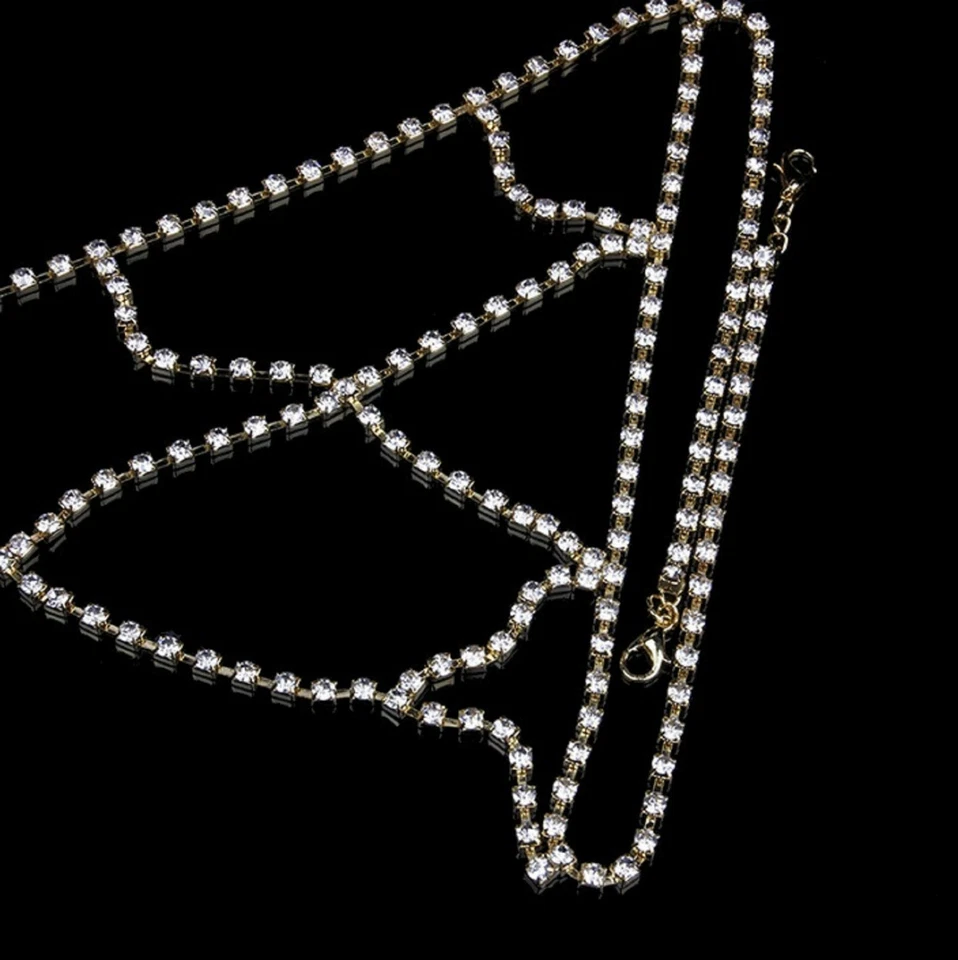 Tanga braguita cristal joyería corporal diamantes de imitación Foto 4 de 4