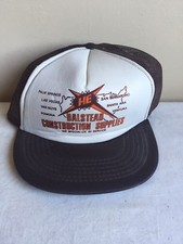 Vintage Men's Construction Supplies Truckers Hat Snapback Logo Brown Mesh