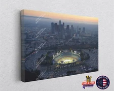 Los Angeles Baseball Fields Stadium Sunset Skyline Prints Painting Large Canvas