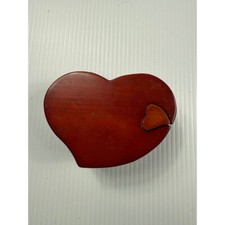 Heart Shaped Wooden Puzzle Box Trinket Stash Box Secret Compartment
