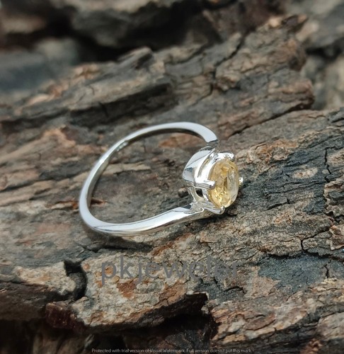 Anillo de mujer de plata de ley 925 de citrino, anillo hecho a mano, anillo d... - Imagen 13 de 17