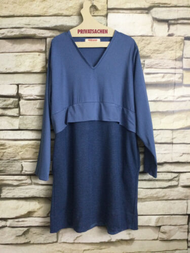 cocon.commerz PRIVATSACHEN HOLZEIT Kleid aus WOLLSWEAT in blau Größe  2 - 3 - Bild 1 von 8