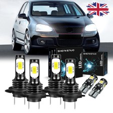Fits VW Golf MK5 Led Headlight Bulb 6000K White Side light Bulb High Low Main
