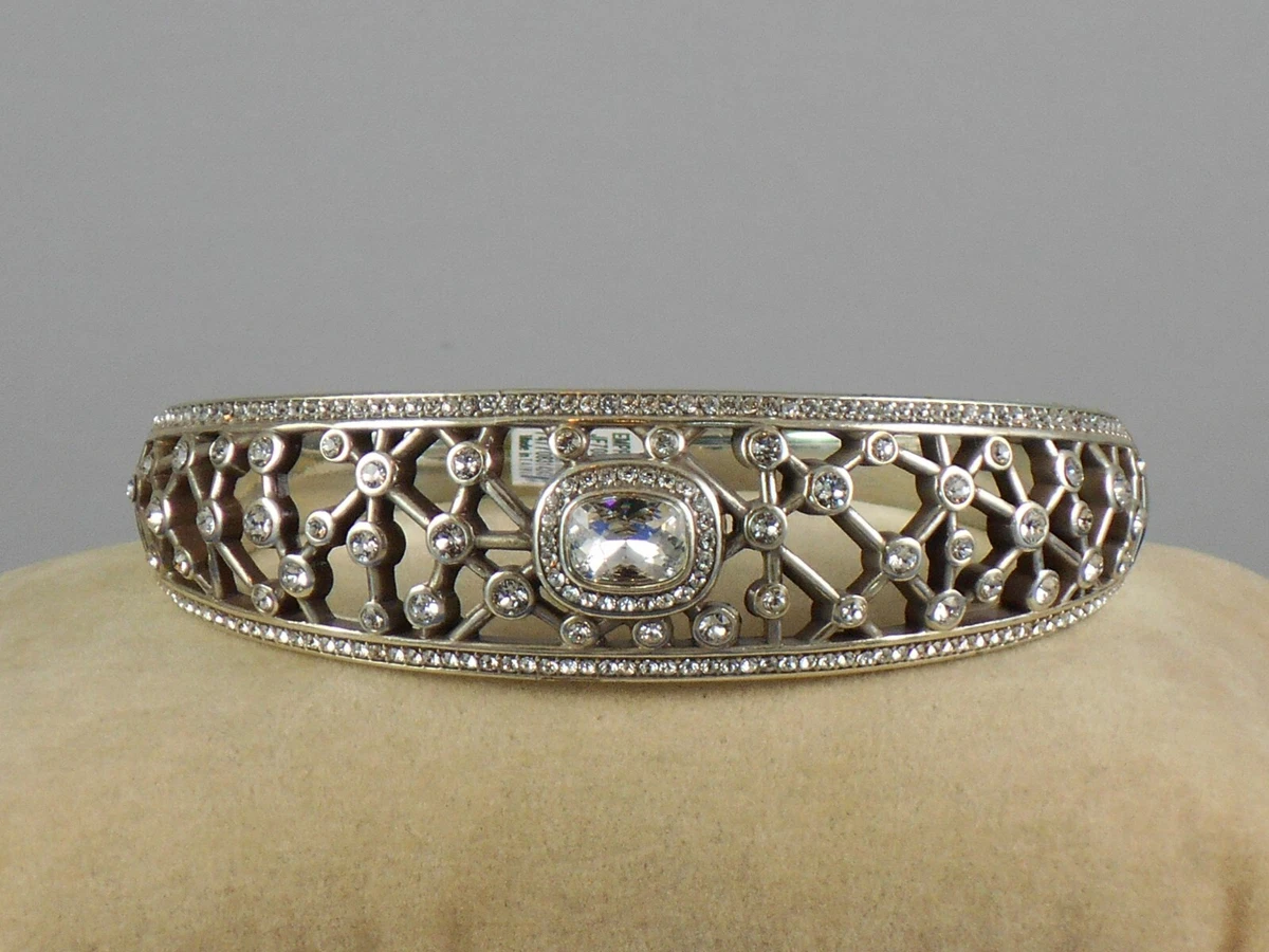 Brighton Silver Plated Swarovski EMPRESS SPARKLE Hinged Cuff