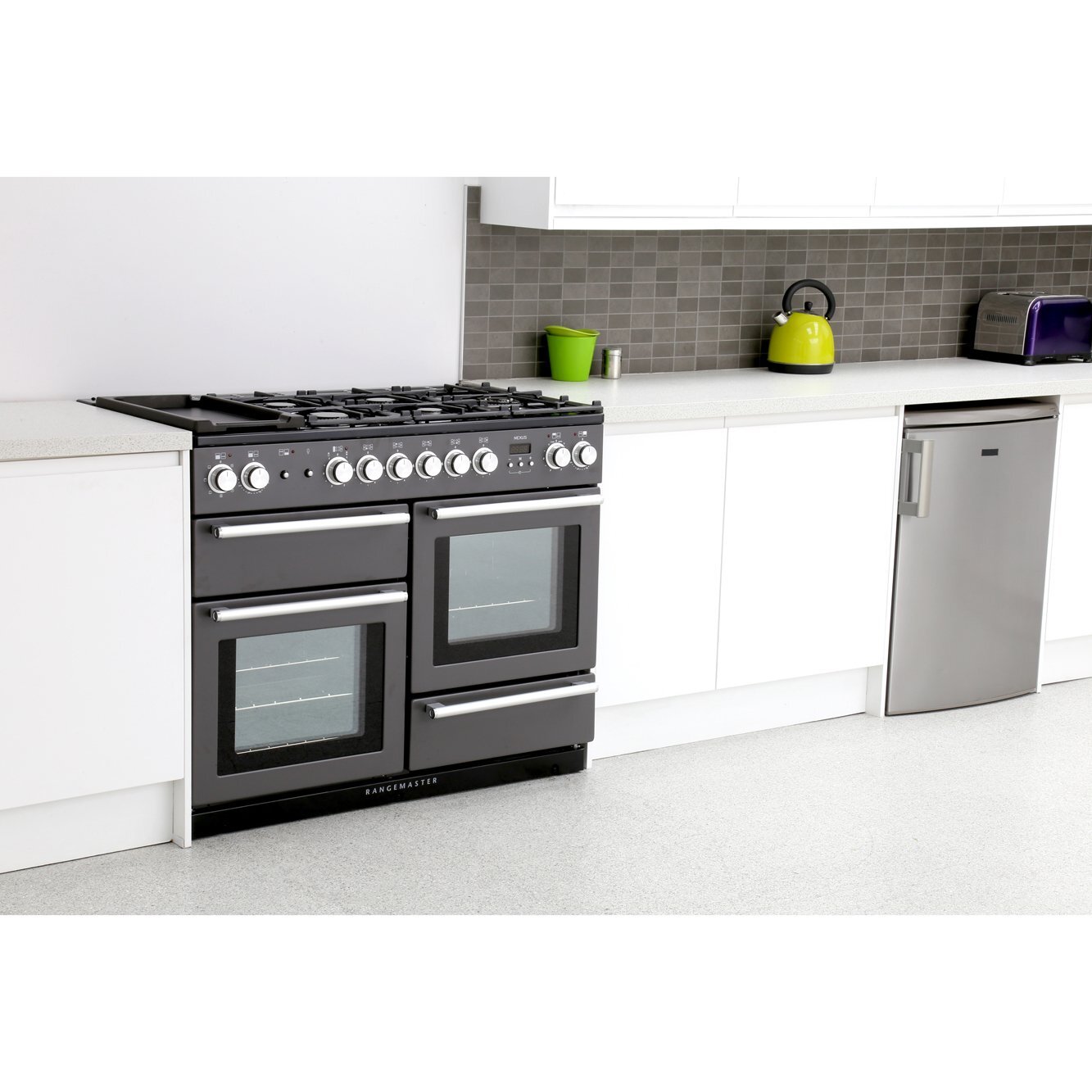 Rangemaster NEX110DFFSL/C Nexus Slate with Chrome Trim 110cm Dual Fuel