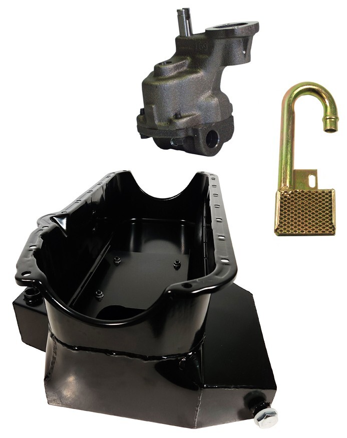 SBC OIL PAN,MELLING HV OIL PUMP,PICKUP,8 QT,7" DEEP,SMALL BLOCK CHEVY,2