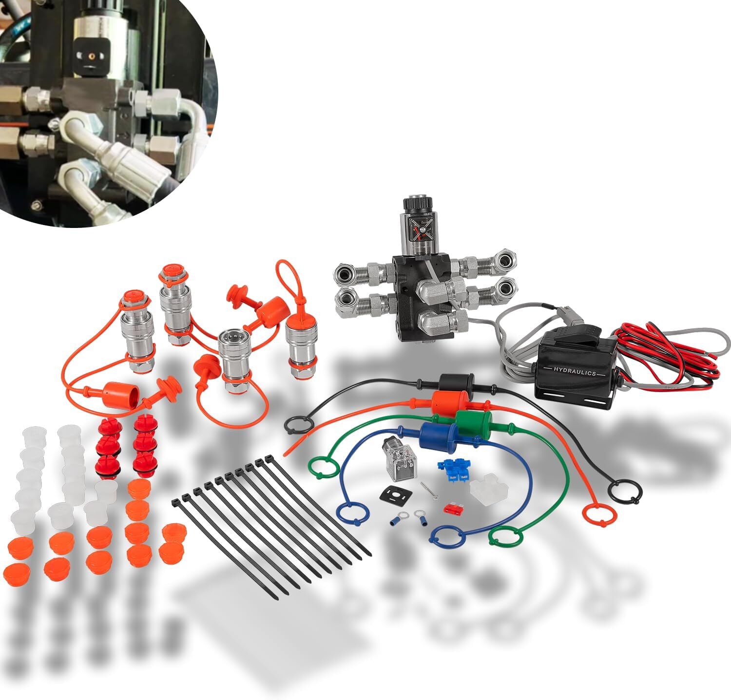 DV5008RAG Hydraulic Multiplier Diverter Solenoid Selector Valve with Coupler Kit