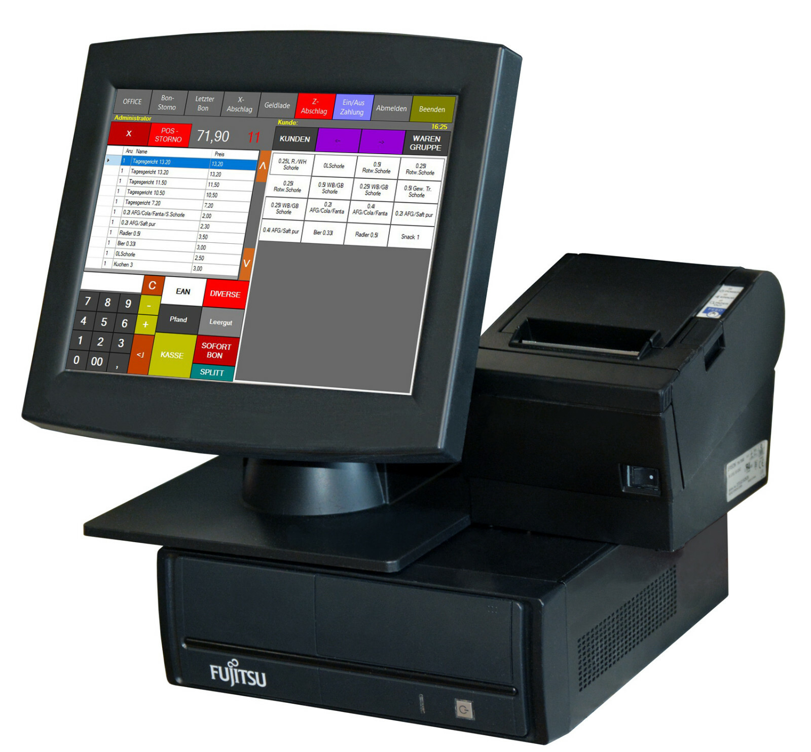15" IBM Einzelhandel TSE Kasse PosProm Touchscreen Kassensystem Friseur Barber Imbiss +TSE Stick Inkl Zertifikat