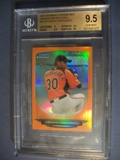 EDUARDO RODRIGUEZ 2013 Bowman Chrome Mini Orange Refractor /15 BGS GEM MINT 9.5