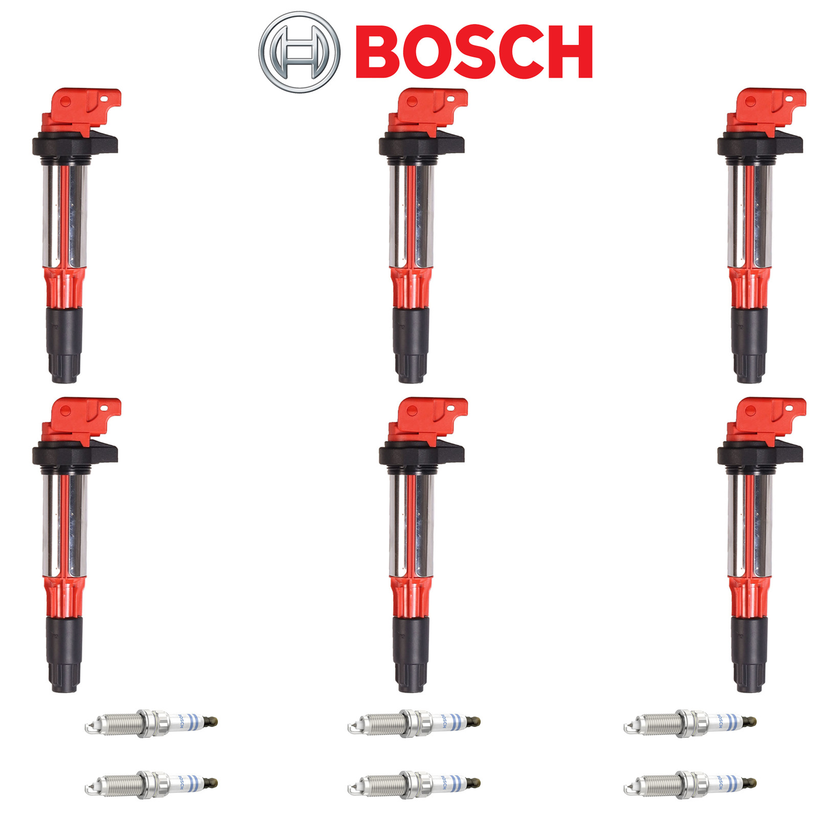 BOSCH Platinum Spark Plug  Engine Ignition Coil For 2007-2014 BMW Z4 3.0L L6