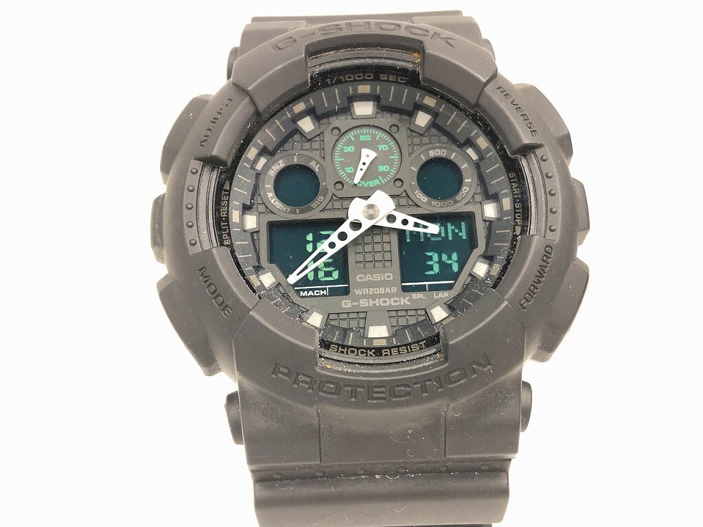 CASIO GA-100MB Digital Analog Men's Watch Black Used