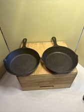 (2)Lodge Black Cast Iron Skillet 8" Inner Diameter 5SK 2 Spout #5SK Made in USA