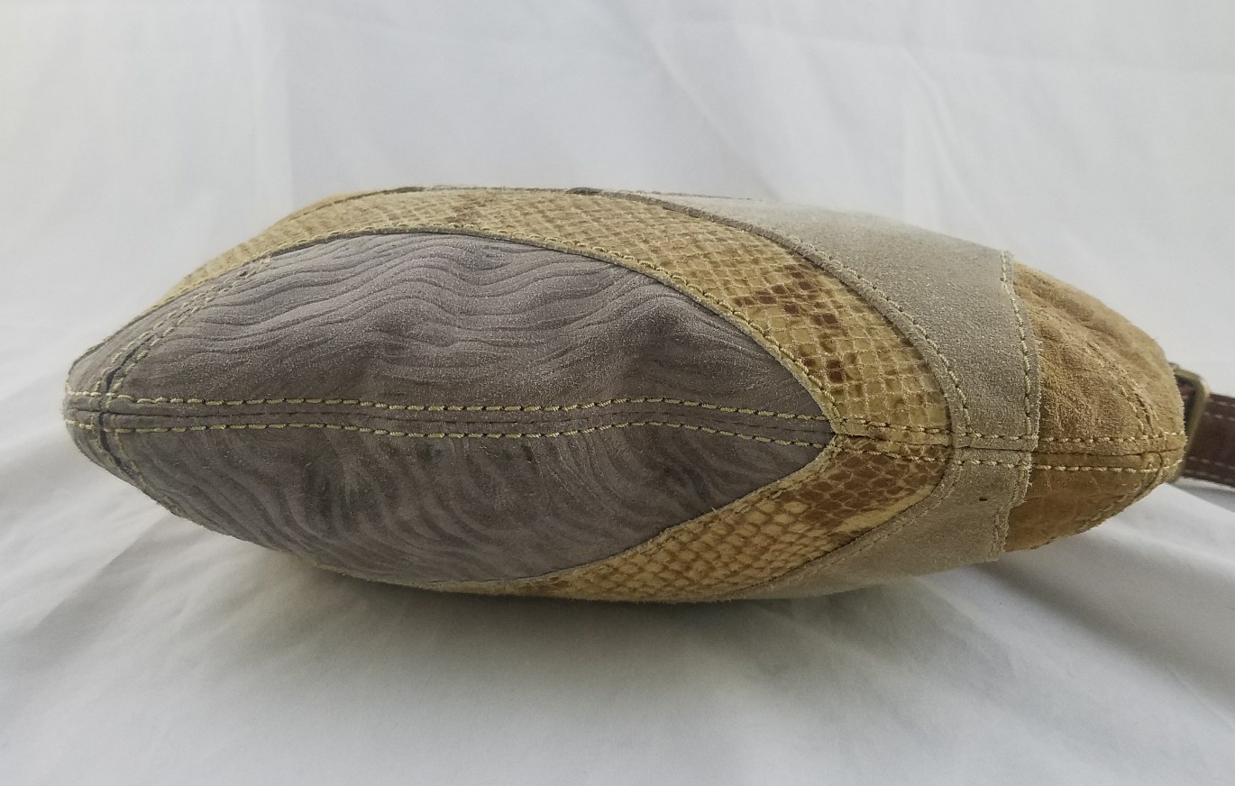 Fossil Multi Suede/Leather Snake Patchwork Should… - image 5