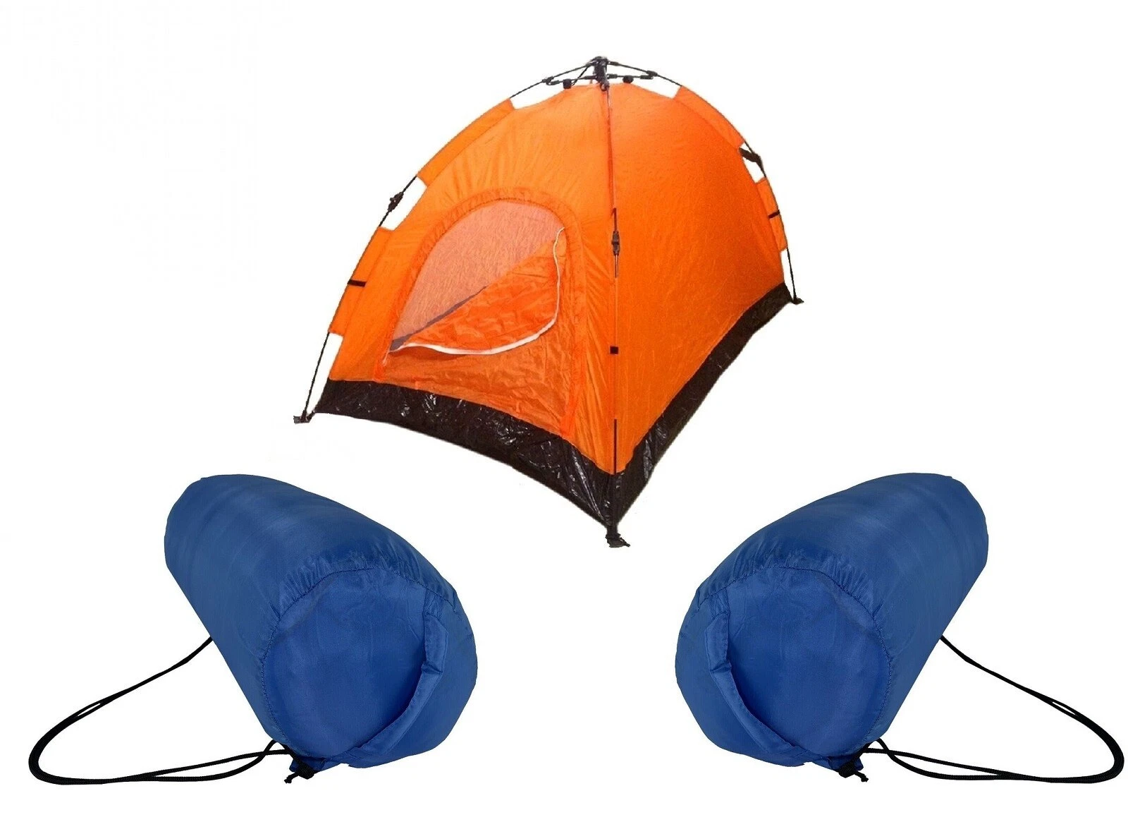 Instant Automatic Pop Up Camping Tent 2 Man + 2 Sleeping Bags Combo Pack Set