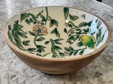 Opal House Mango Wood India Footed Bowl Lacqu...