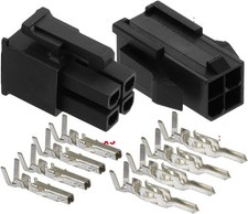 Molex 4-Pin Black Connector Pitch 4.20mm.0165" w/18-24 AWG Pin Mini-Fit Jr 3
