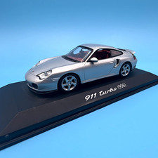 MINICHAMPS Porsche 911 Turbo (996) 1996 Silver 1:43 Diecast Car w/ Case