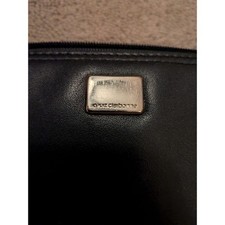 Liz Claiborne Black Genuine Leather Zip Around Continental Wallet Gold Logo