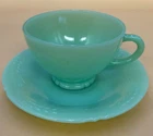 Vintage Fire King Jadeite Sheaves of Wheat Cup & Saucer