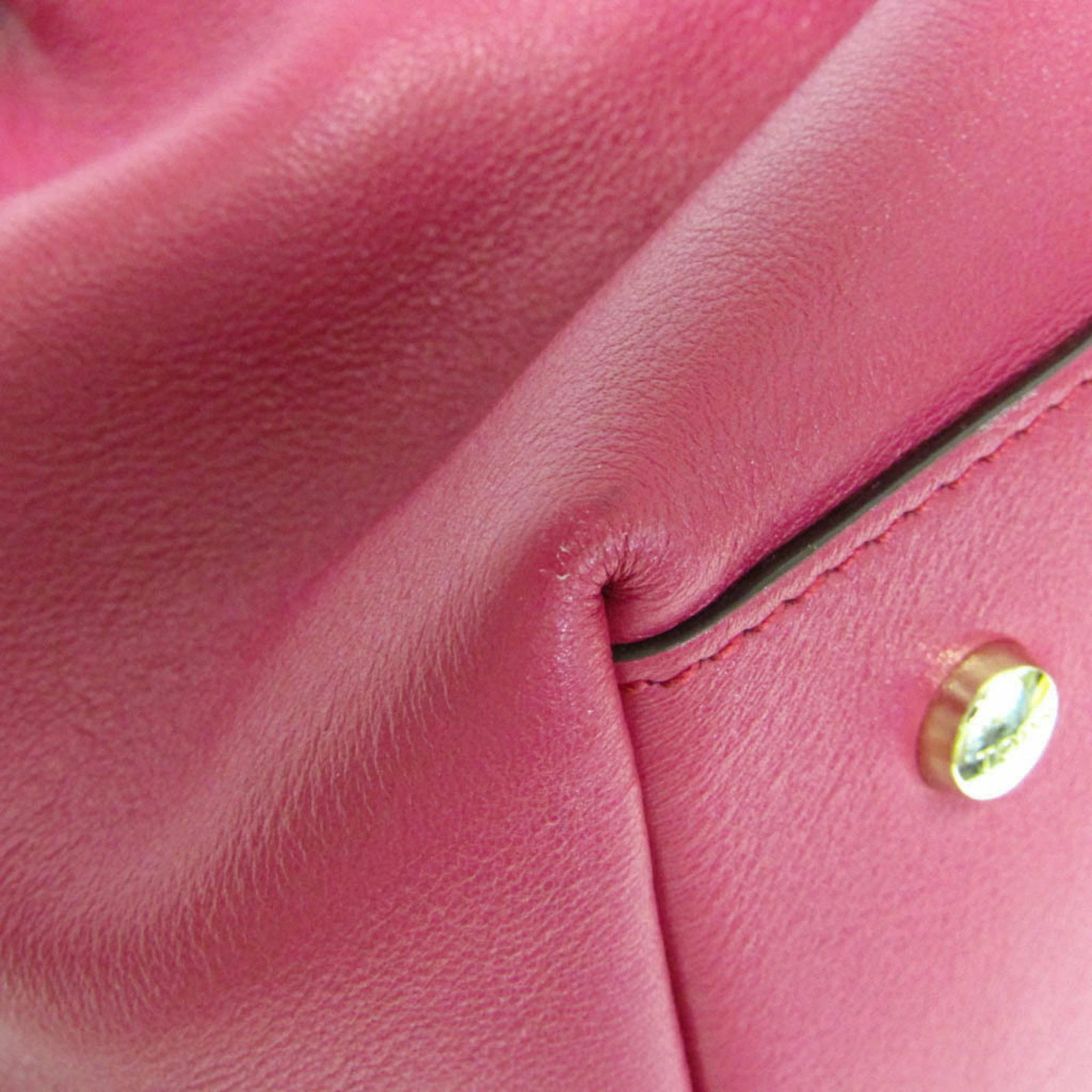 TOD’S Flower Bag Leather Tote Bag Pink Used image 6
