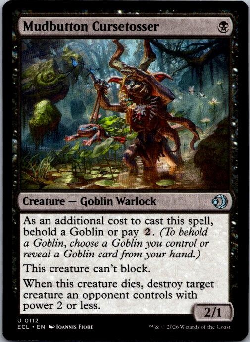 Mudbutton Cursetosser 112 Uncommon Lorwyn Eclipsed Magic: The Gathering NM