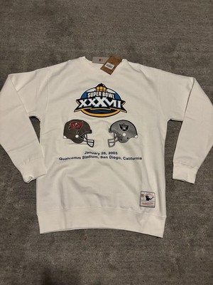 Super Bowl XXXVII Mitchell and Ness Crewneck Sweatshirt Men s Size Medium Bucs