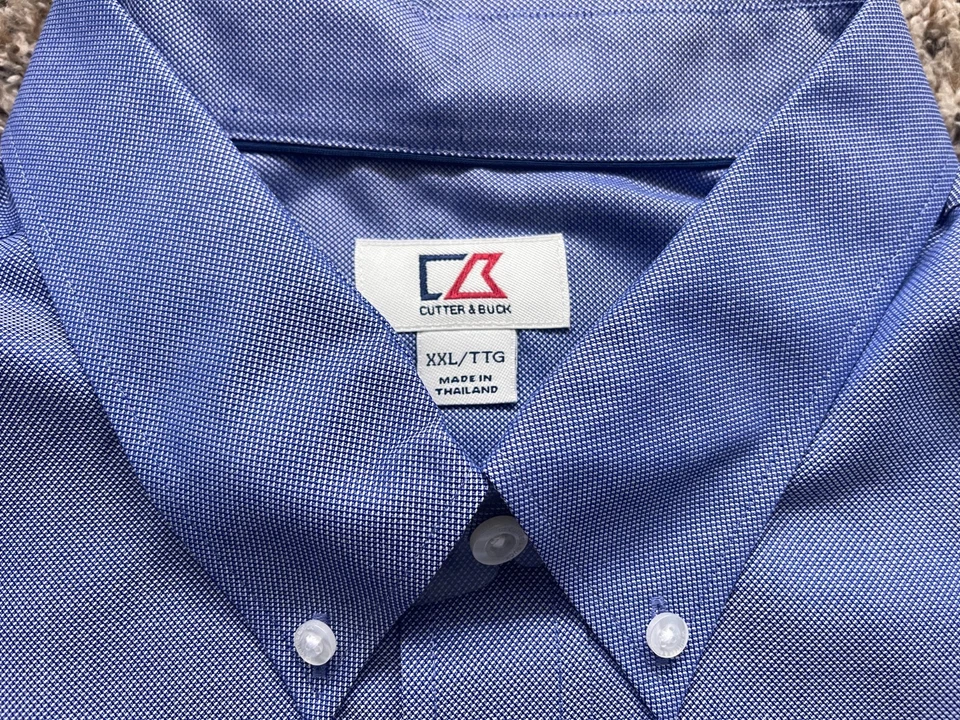 Cutter & Buck Shirt Mens XXL Blue Button Down Long Sleeve NEW - Image 4 of 4