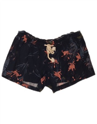 Roxy Damen Freizeit Shorts Small W27 dunkelblau Blumen Flachs AJ02