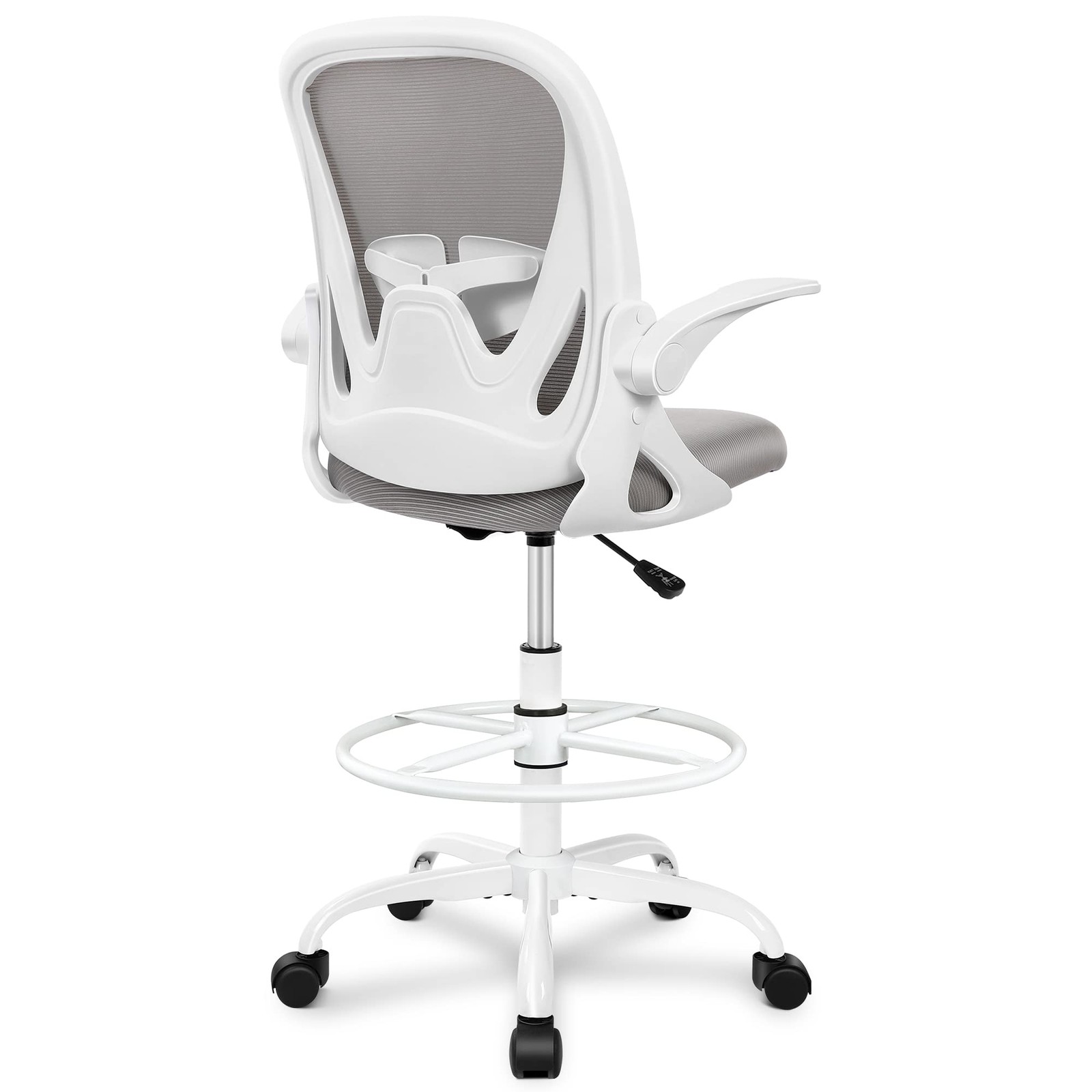 With Flip-up Armrests Tall Office Chair Grey