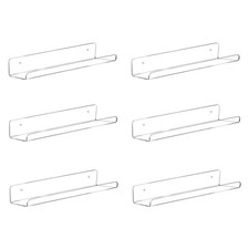 Vinyl Record Shelf Wall Mount, 6 Pack 12 Inch Clear Acrylic Album Record Holder
