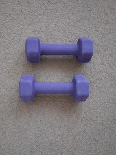 3KG Neoprene Dumbbells Pair Hand Weights Purple. Collect only Stockport