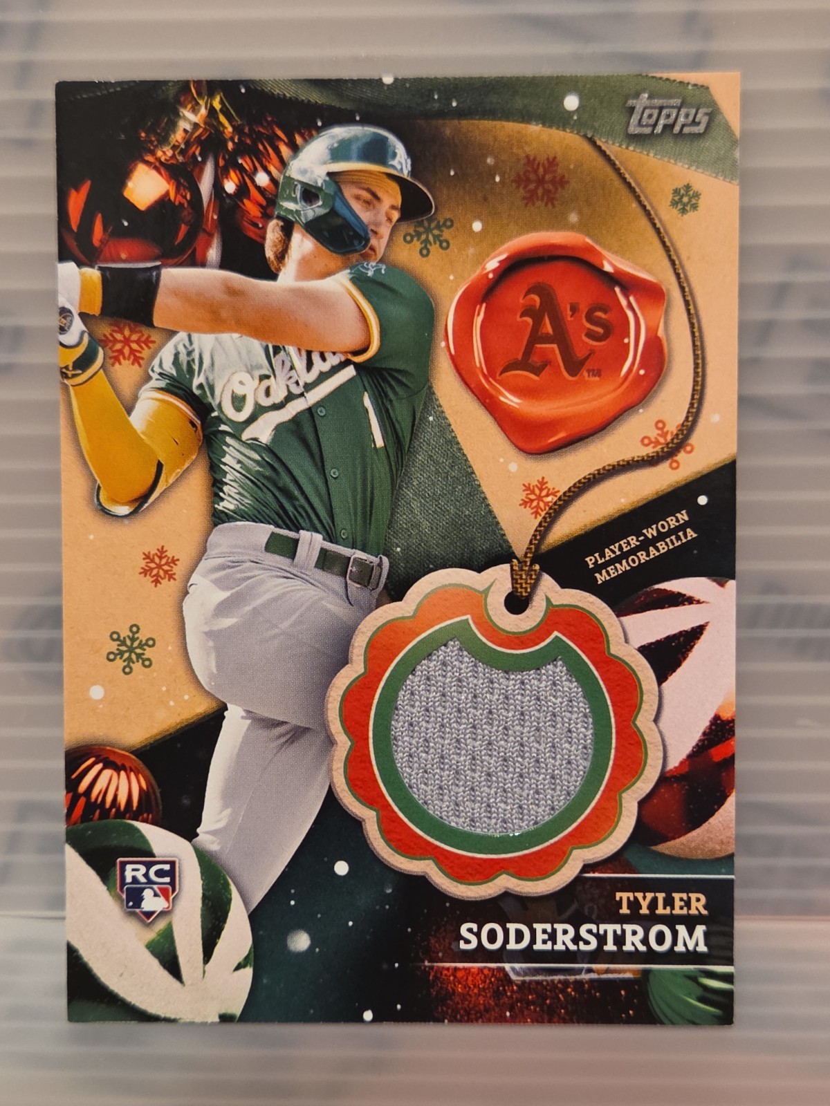 2024 Topps Holiday - Relics Tyler Soderstrom #RC-TS (MEM, RC) Rookie Card 