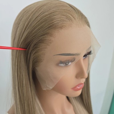 Long Straight Weich HD-Lace-Front-Perücken Hitzebeständiges Kunsthaar Blond