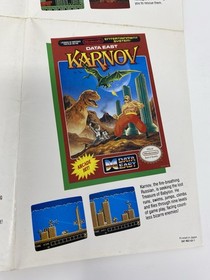 Arcade Hits From Data East Vintage NES Poster 2-Side Variant RARE Robocop Karnov