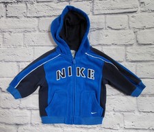 Nike Embroidered Spell Out Fleece Full Zip Hooded Jacket Toddler Size 12mo EUC