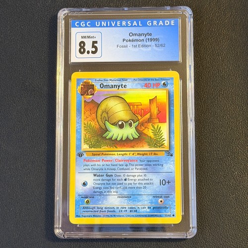 Omanyte (1st Edition) graded CGC 8.5 for sale on eBay
