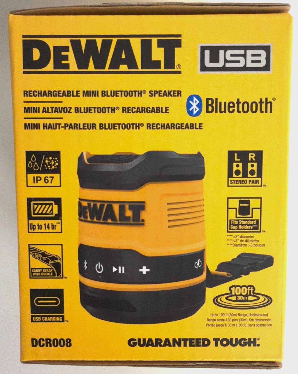 [NEW] (DCR008) DEWALT Rechargeable Mini Bluetooth Speaker | eBay