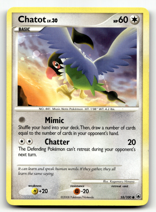 Chatot 55/100 Normal Common Majestic Dawn LP