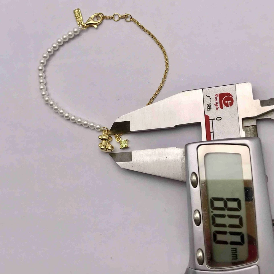 TOUS Chain bear Bracelet with gold plating over silver cultured pearls - Image 2 of 4