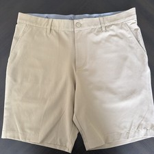 Adidas Mens Ultimate365 Golf Shorts Khaki Tan Stretch Size 34 Flat Front