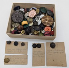 Lot of Antique & Vintage Buttons Shell Goodyear Rubber Bakelite Military Etc.