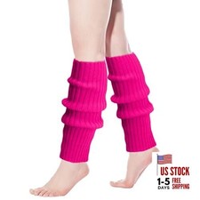 80s White Leg Warmers for Women - Winter Long Leg Warmers, 80s Outfit Rose Red