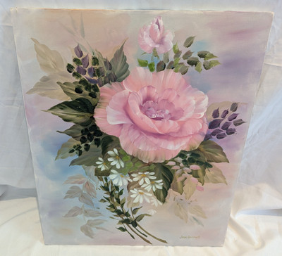 JOAN GAMBERT '98-00 WALL ART CANVAS OIL PAINTING SIGNED ORIGINAL DAISIES FLORAL