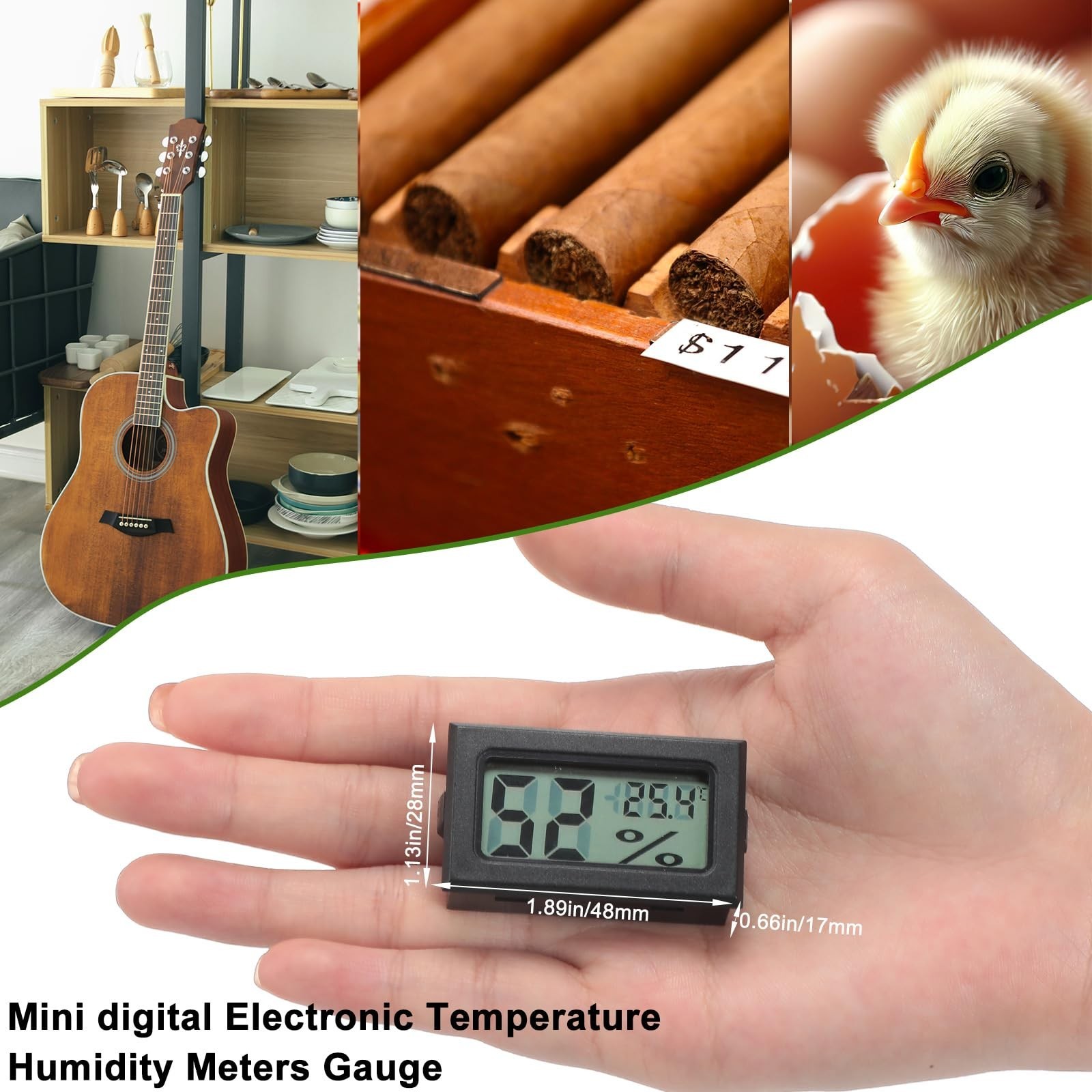 Kanayu 24 Pack Mini Digital Hygrometer Thermometers Indoor Humidity Monitor T...