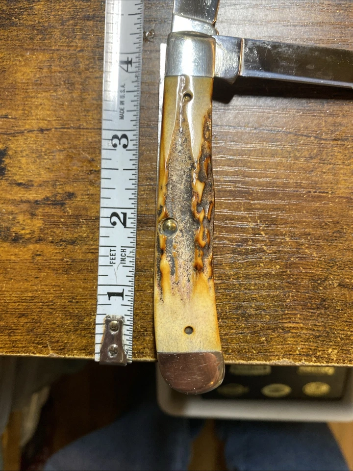 Vintage 1995 Case XX USA 5254 Trapper Folding Pocket Knife - GENUINE STAG - Image 2 of 4